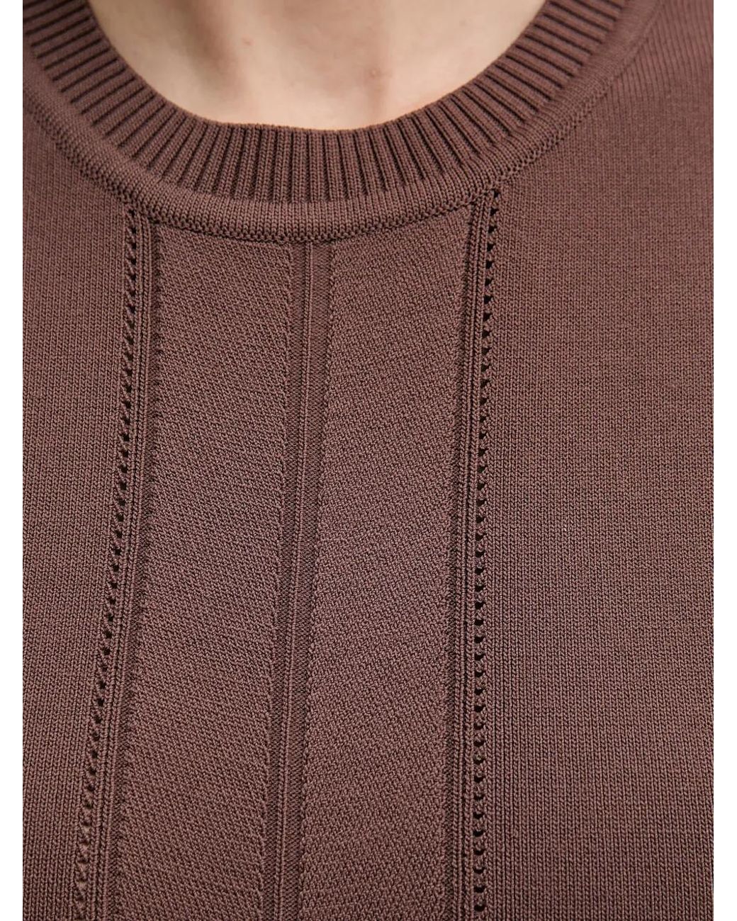 GAUDI Brown Robe Courte Sans Manches En Maille Pointelle
