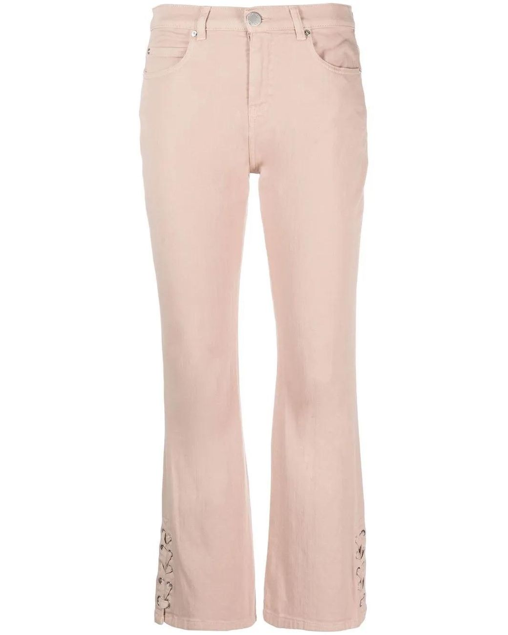 Vaqueros Bootcut Con Parche De Logo Pinko de color Pink