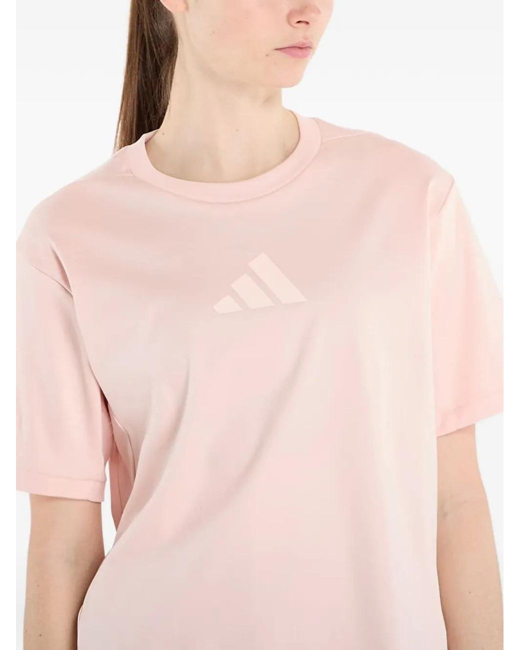 Adidas White Logo-Print T-Shirt