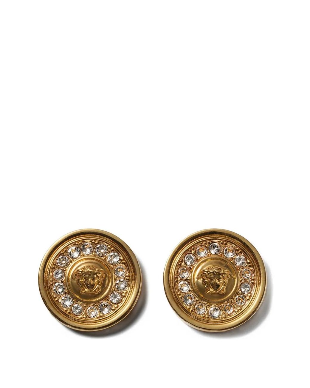 Versace Metallic Medusa Crystal Earrings