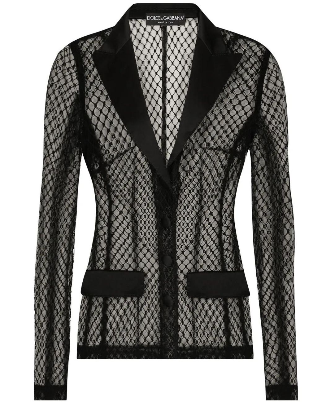 Dolce & Gabbana Black Single-Breasted Mesh Dolce Tuxedo Jacket