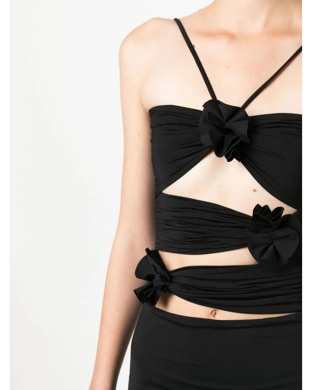 Maygel Coronel Black Cut-Out Midi Dress