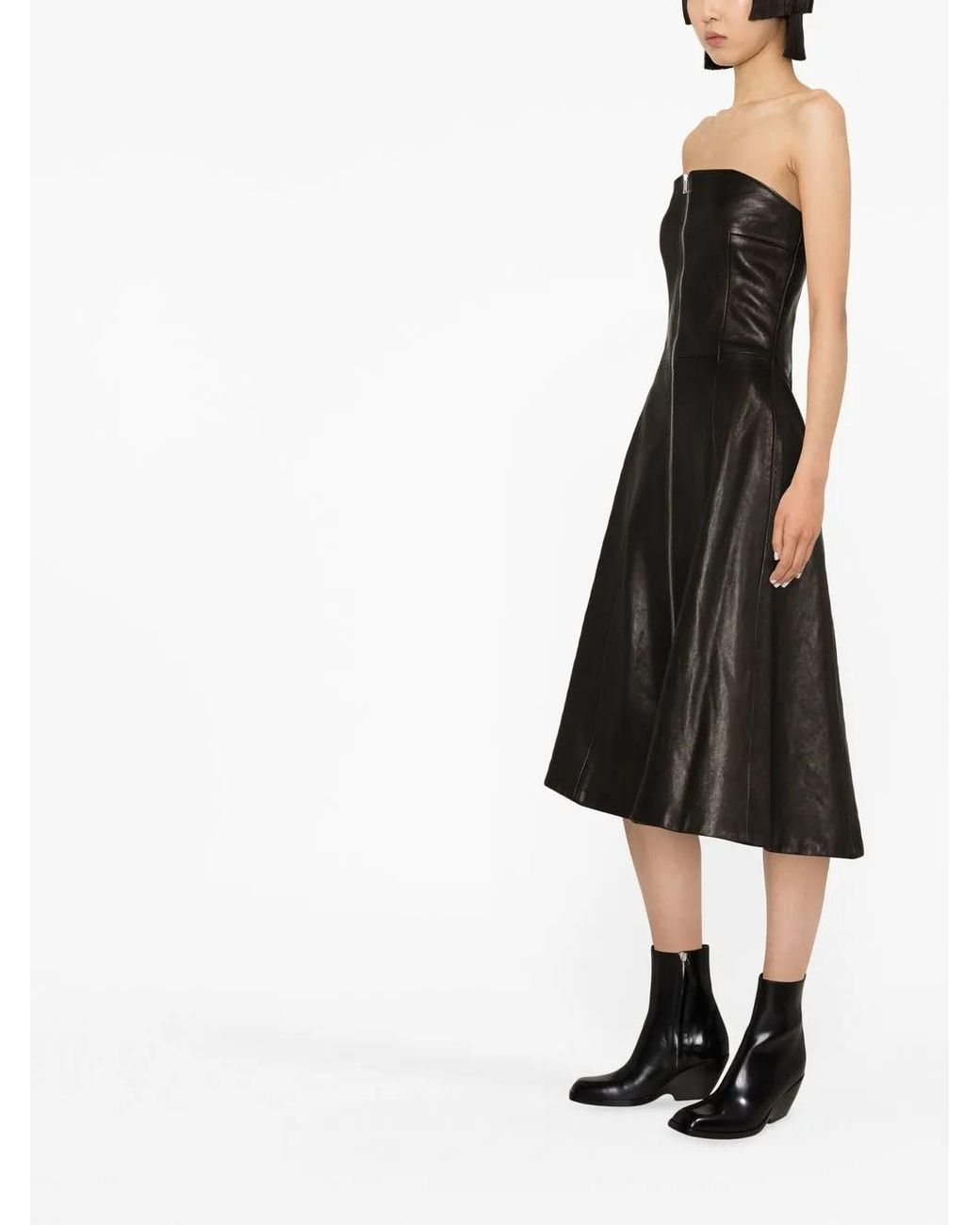 Khaite Black Valerie Lambskin Dress