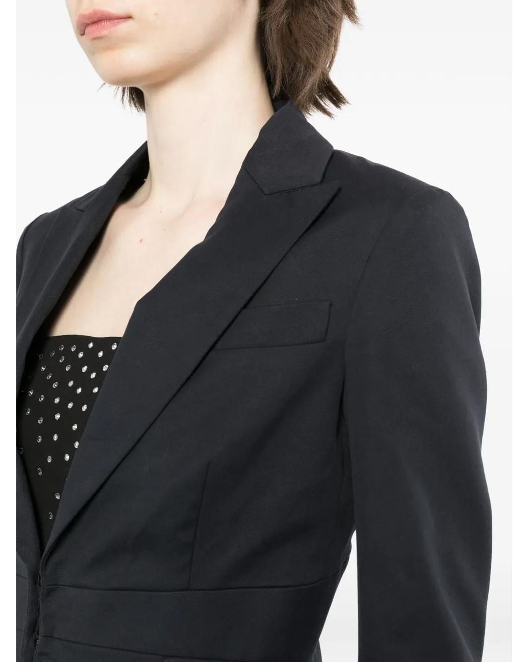 DSquared² Black Peak-Lapel Single-Breasted Blazer