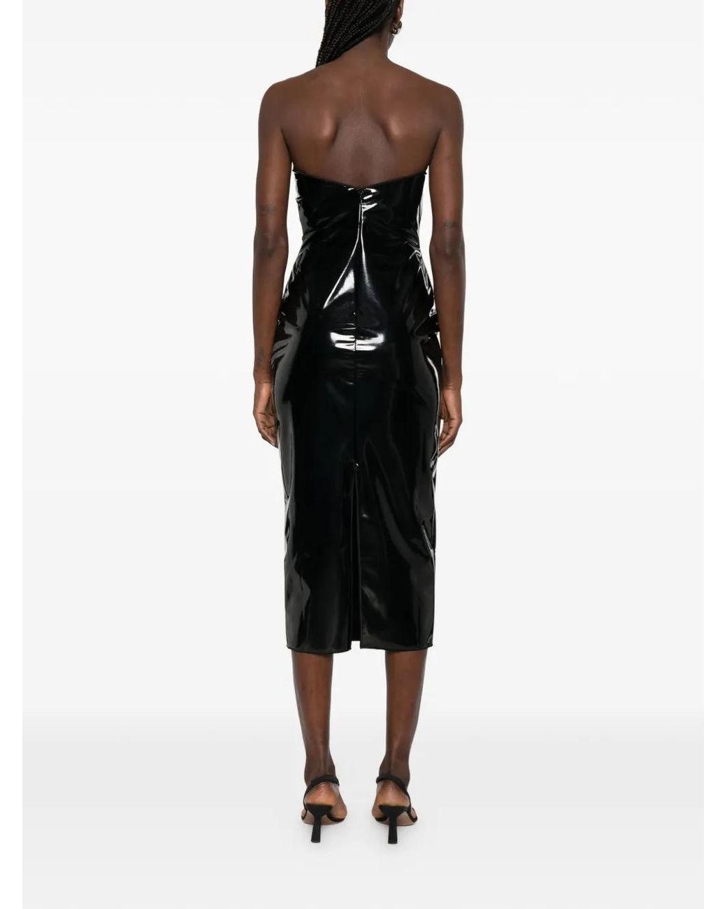 Oseree Strapless Midi-Jurk in het Black