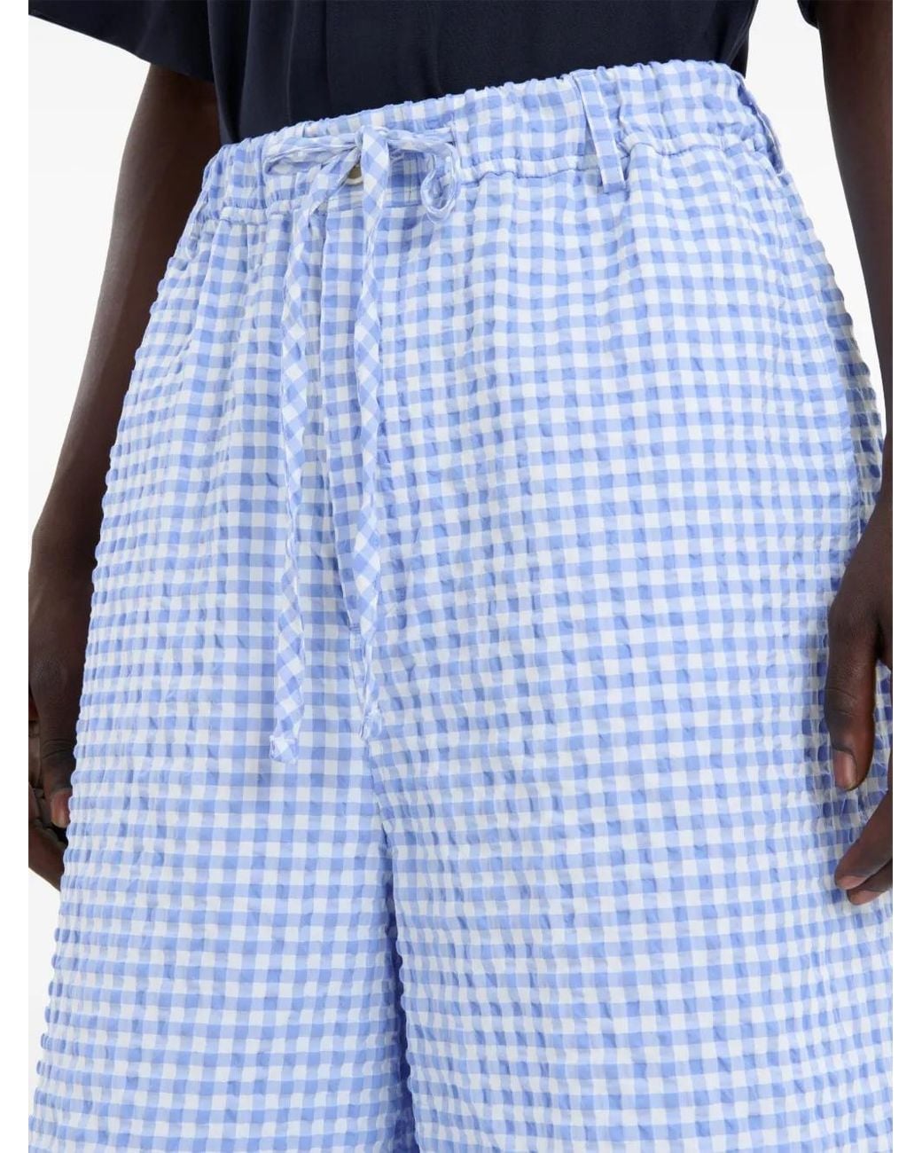 Marni Blue Check-Pattern Shorts for men