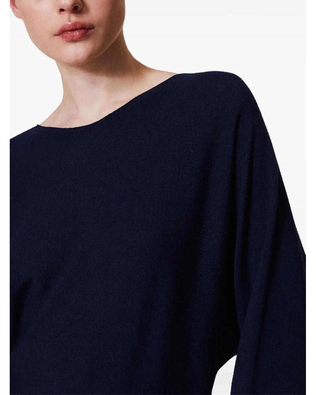 Twinset Blue Crew-Neck Sweater