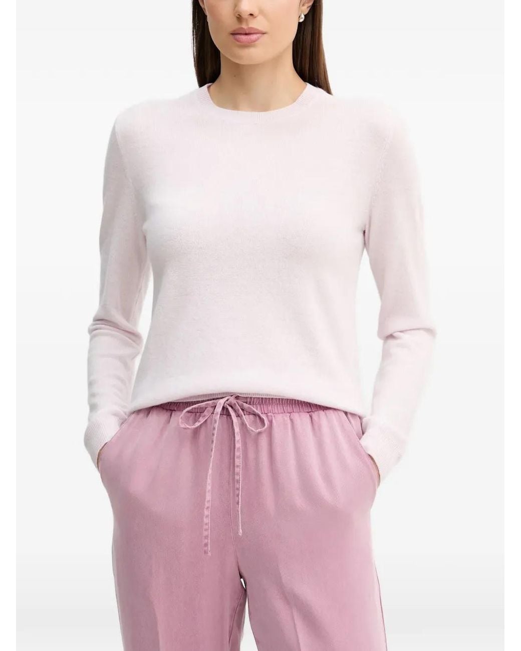 Benetton Pink Crew-Neck Long-Sleeve Sweater