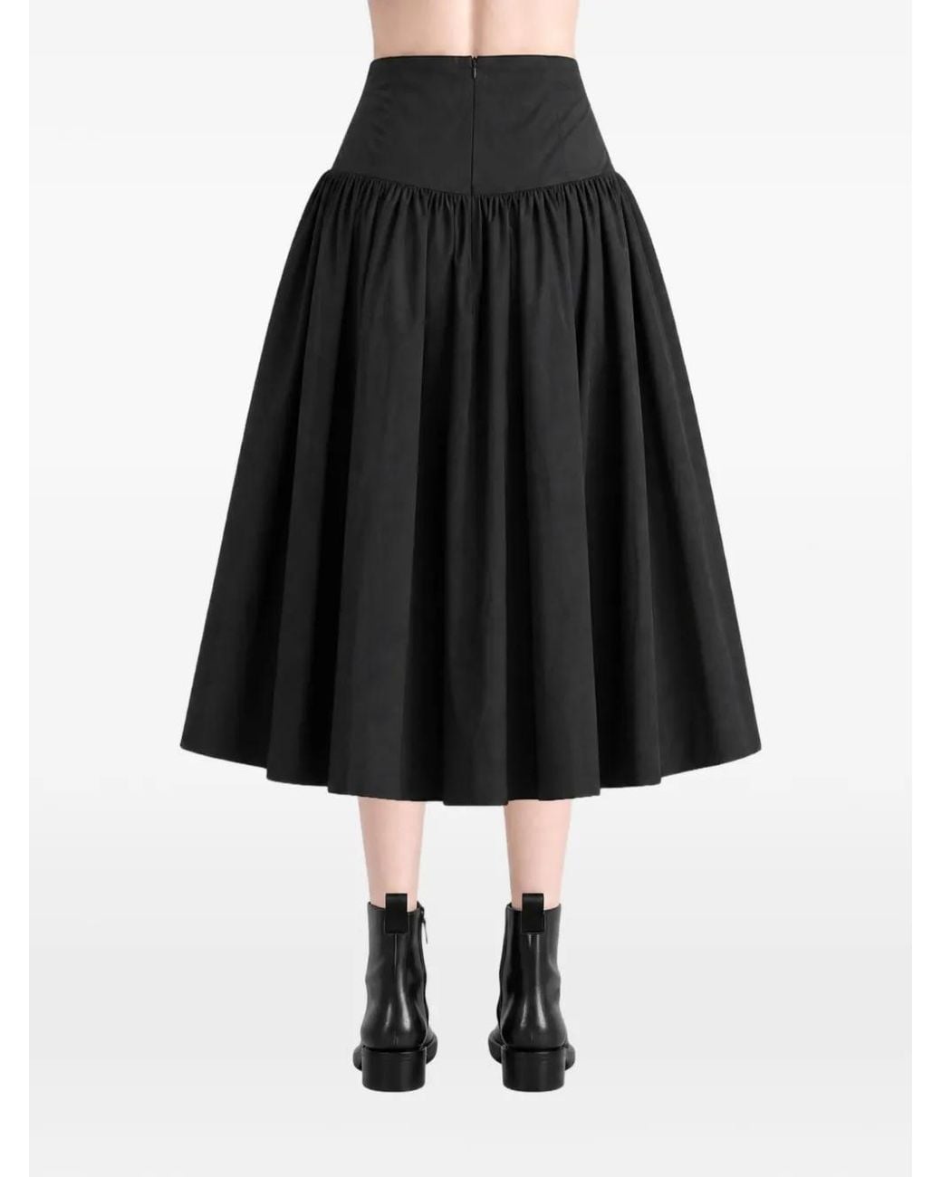 Amomento Black Gathered A-Line Skirt