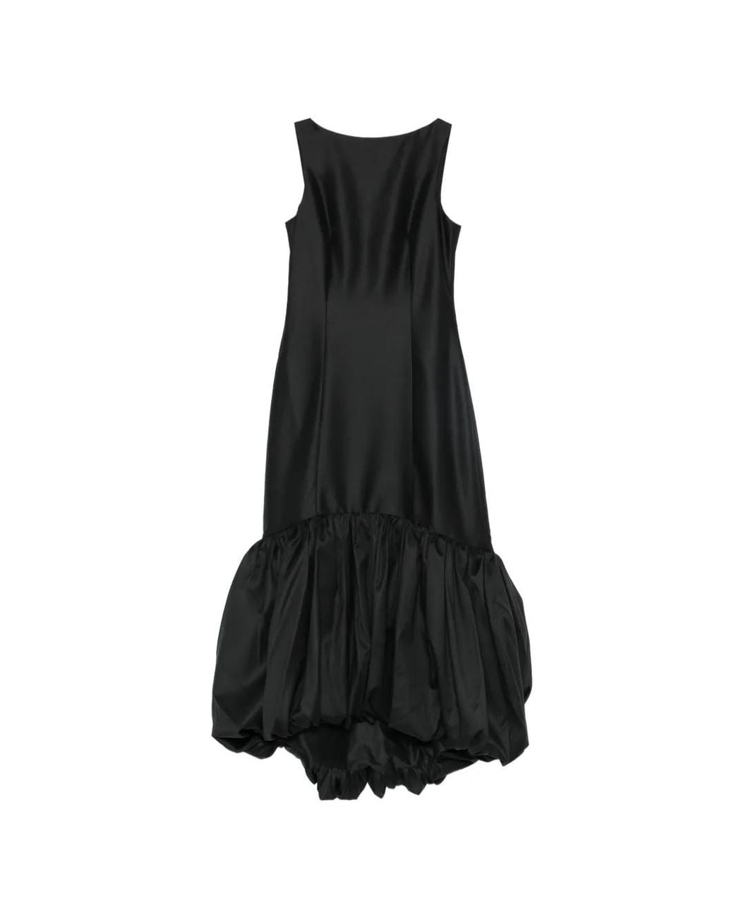Rohe Black Bubble-Hem Scoop-Back Midi Dress