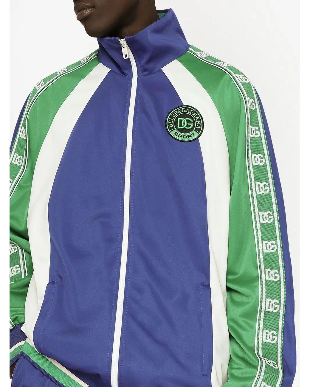 Dolce & Gabbana Blue Colour-Block Track Jacket for men