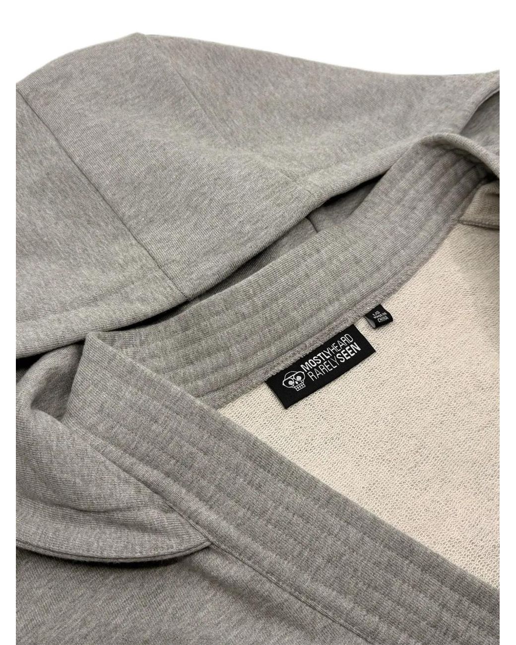 Mostly Heard Rarely Seen Gray Paint-Embroidered Kimono Hoodie for men