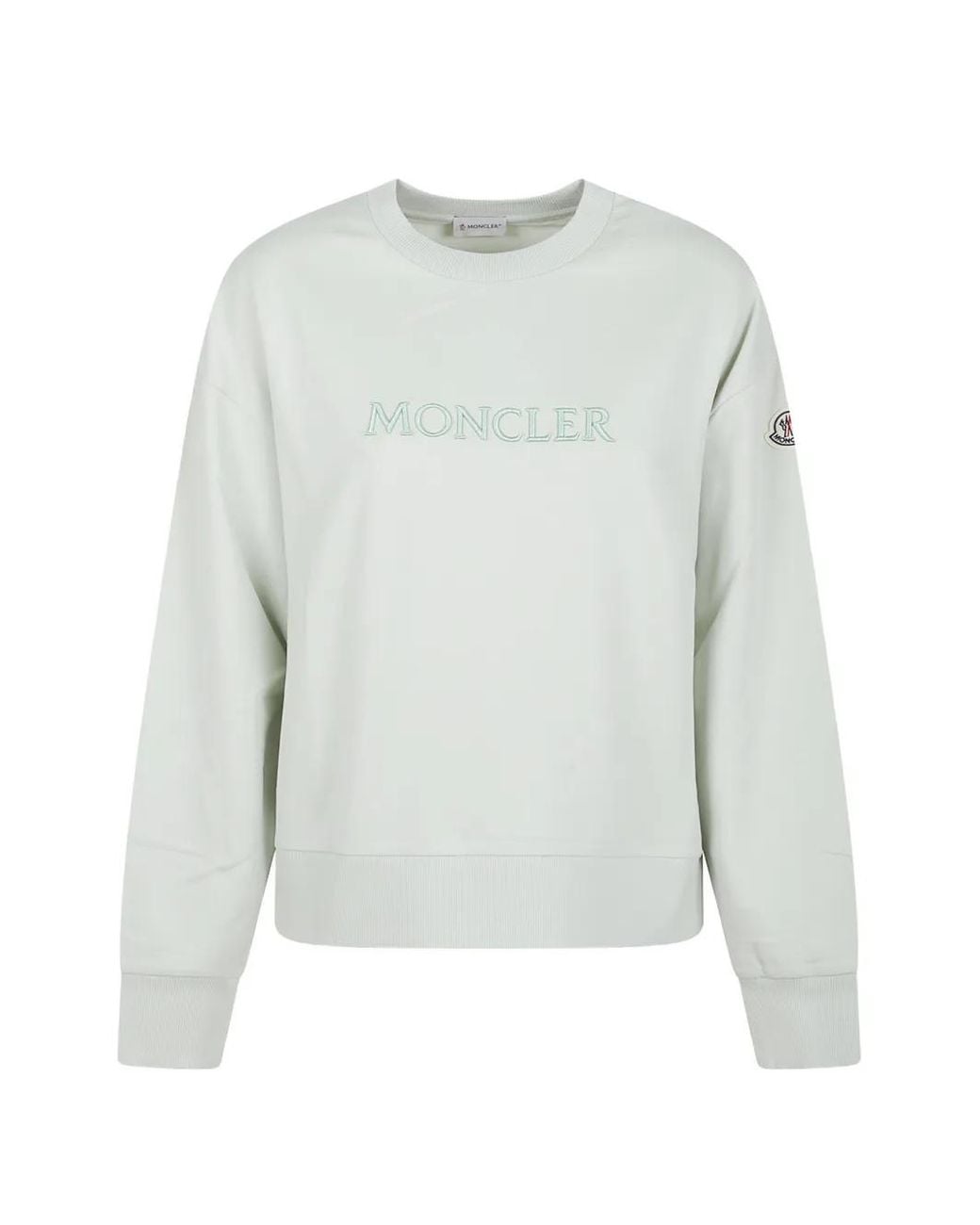 Moncler Blue Pull À Logo Brodé