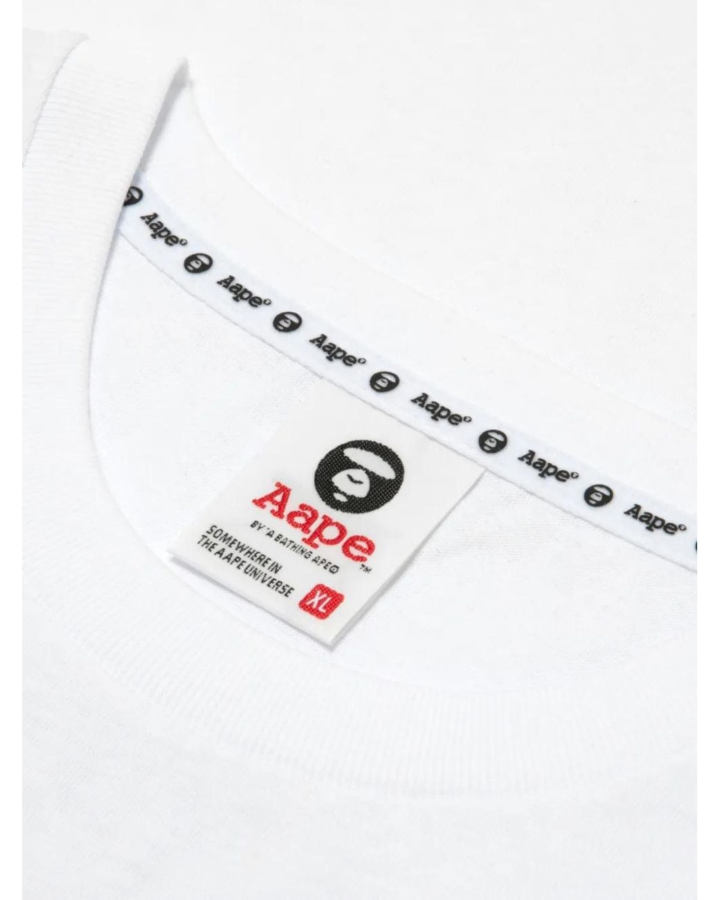 Aape By A Bathing Ape White Graphic T-Shirt for men