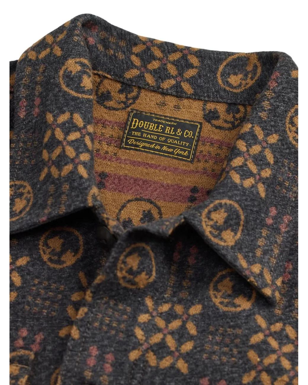 RRL Gray Patterned Shirt Jacket for men