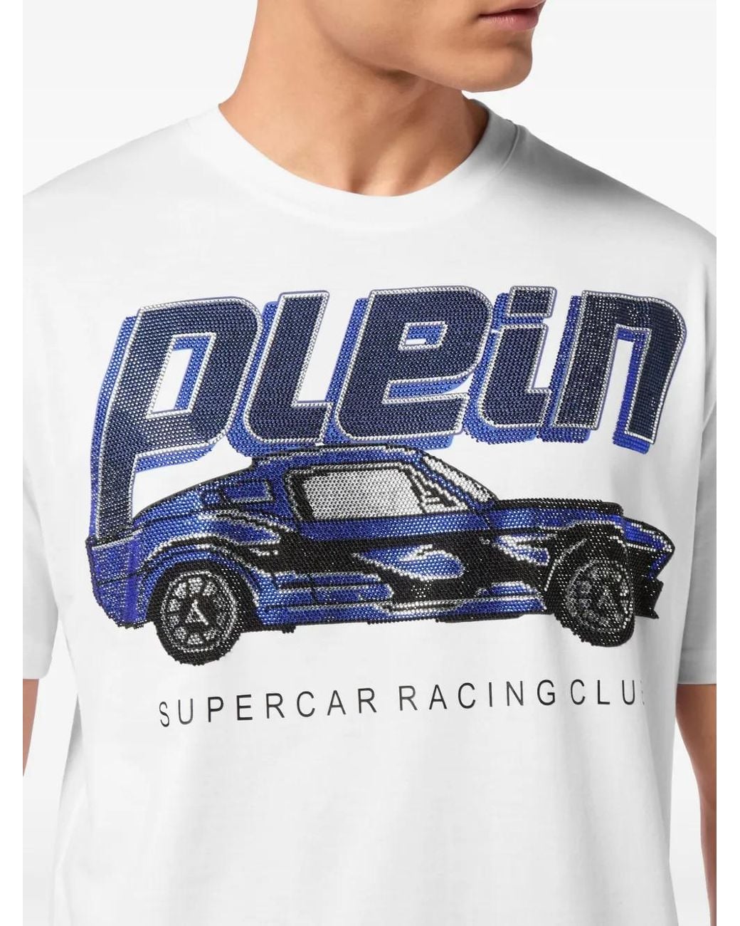 Philipp Plein Blue Cars Racing T-Shirt for men