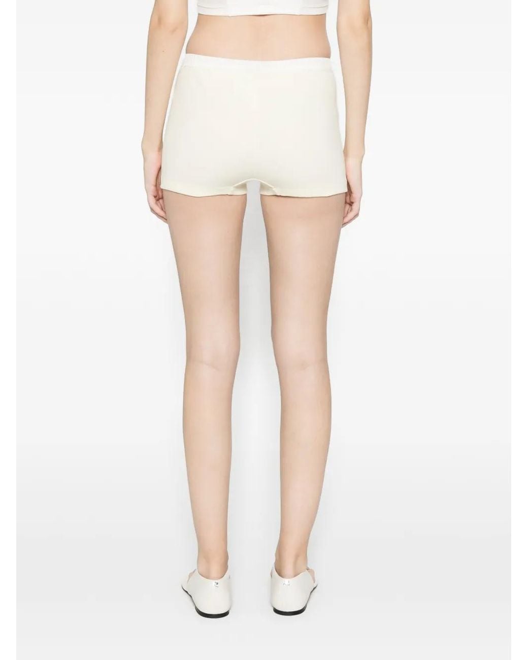 Entire studios White Elastic-Waist Mini Shorts