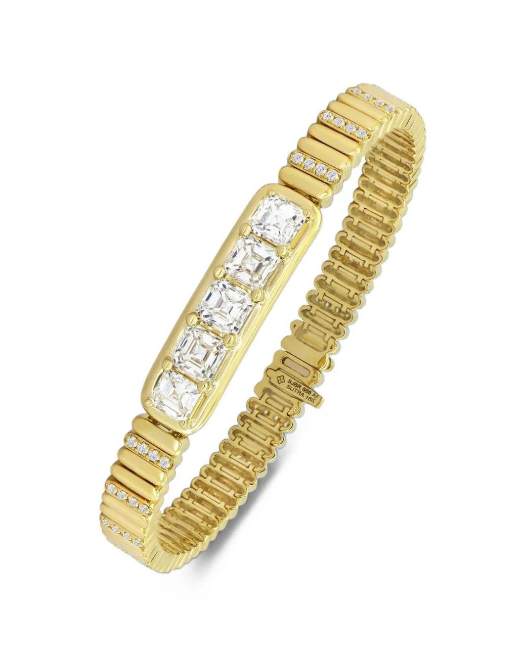 Sutra Metallic Diamond Tag Id Bracelet