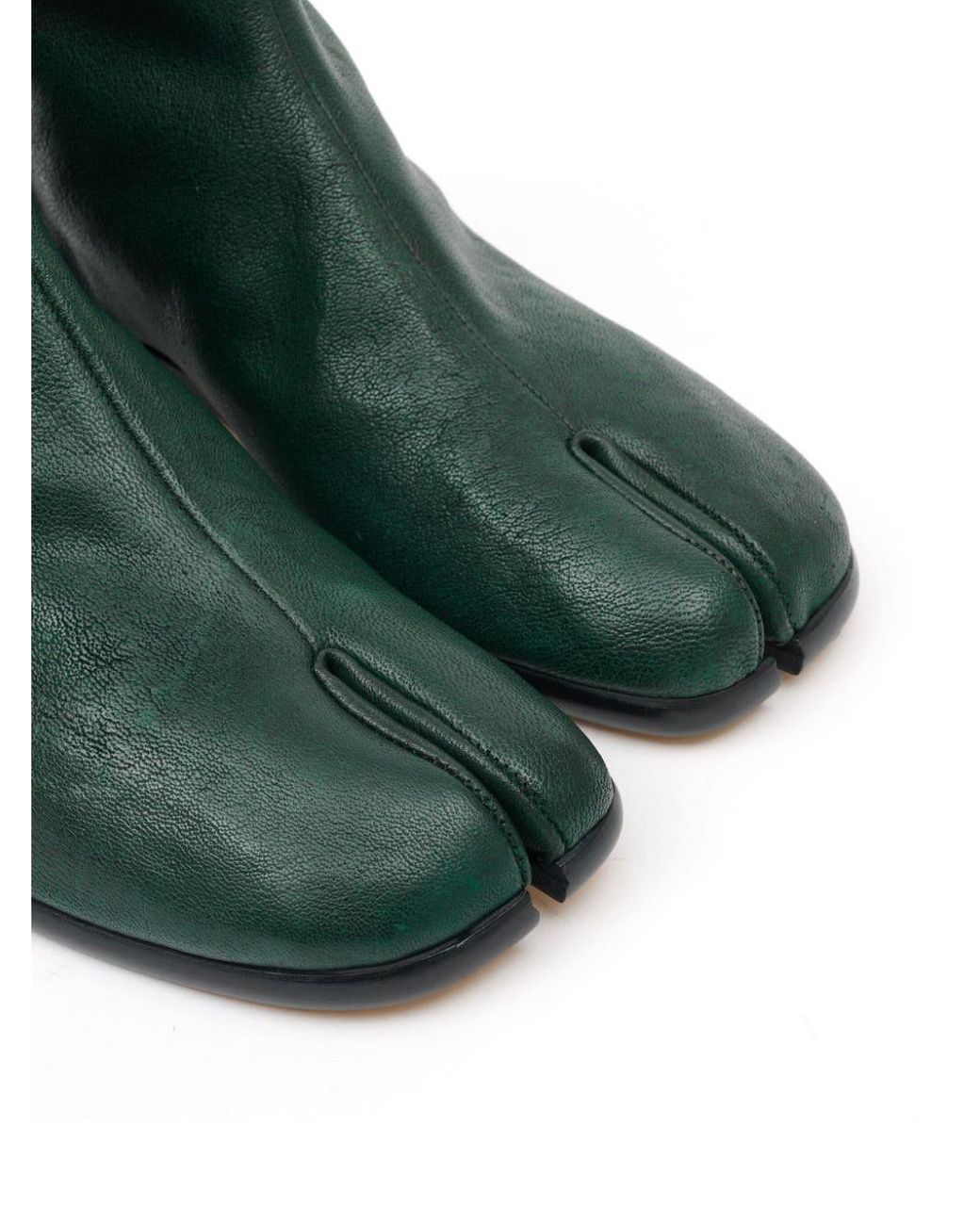 Maison Margiela Tabi 30Mm Leather Ankle Boots in Green for Men