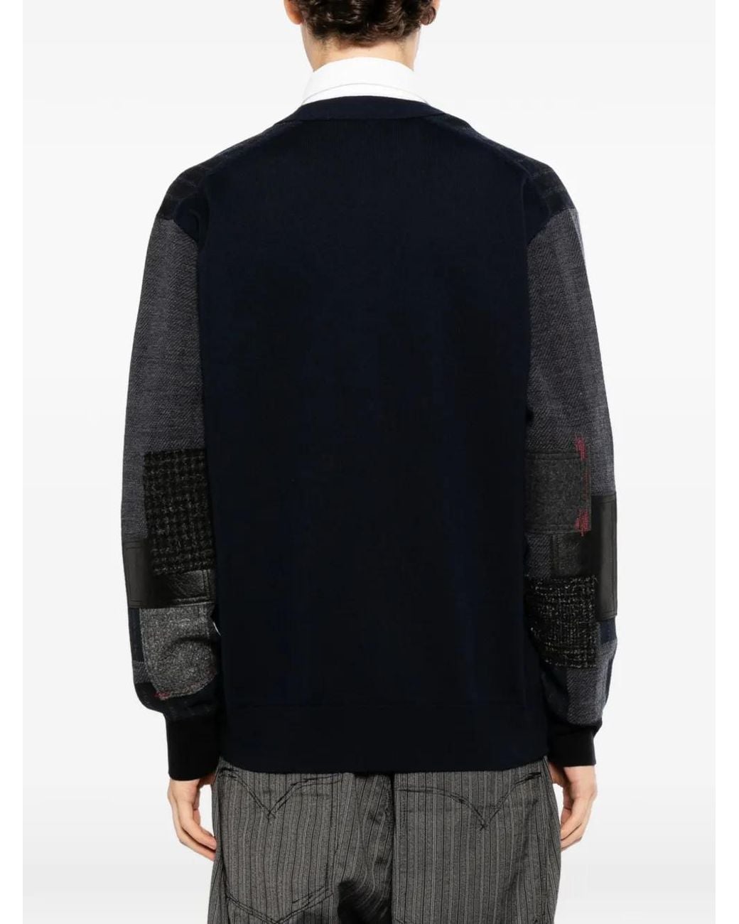 Cárdigan Patchwork Jacquard Junya Watanabe de hombre de color Black