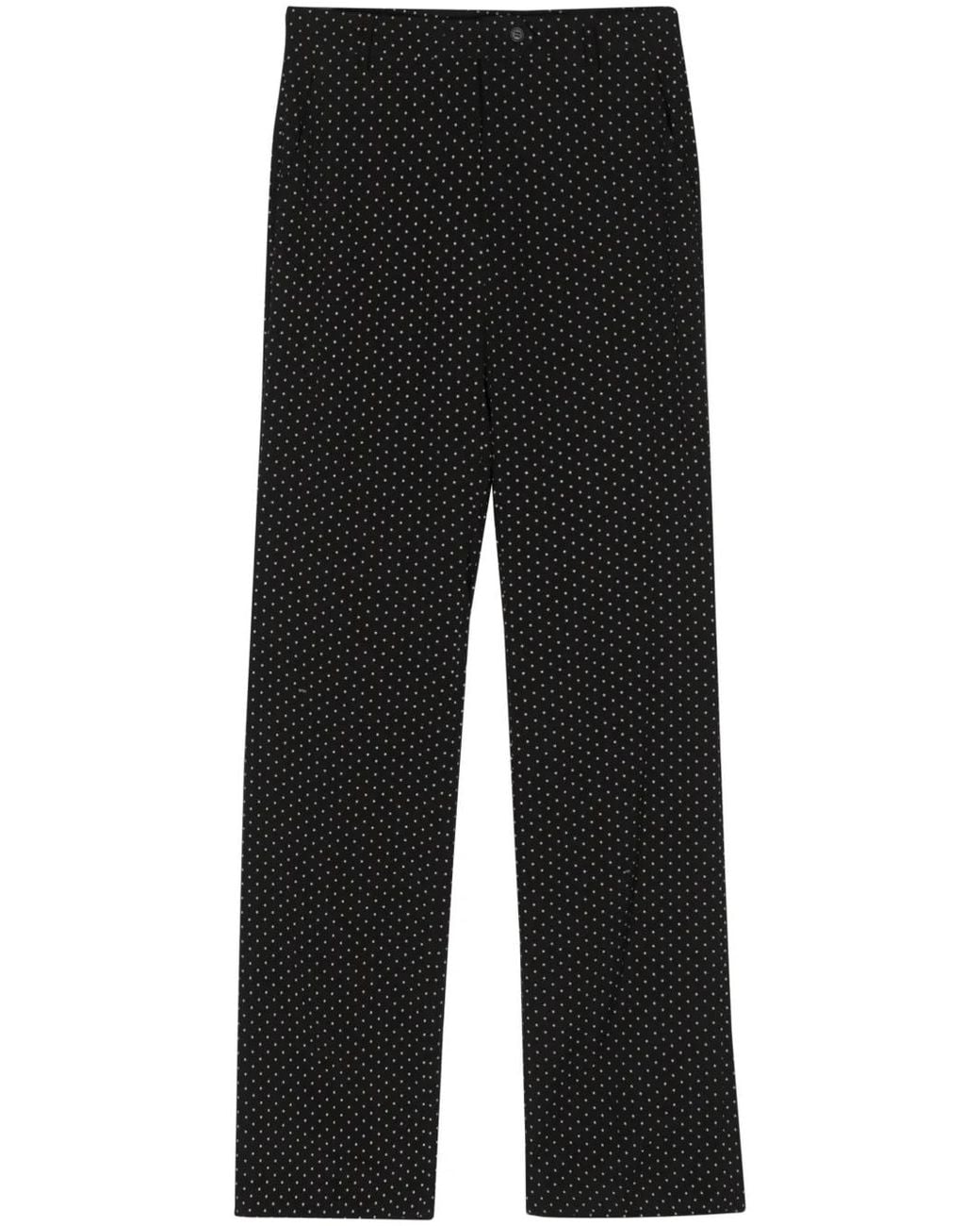N°21 Black High-Waist Straight-Leg Trousers