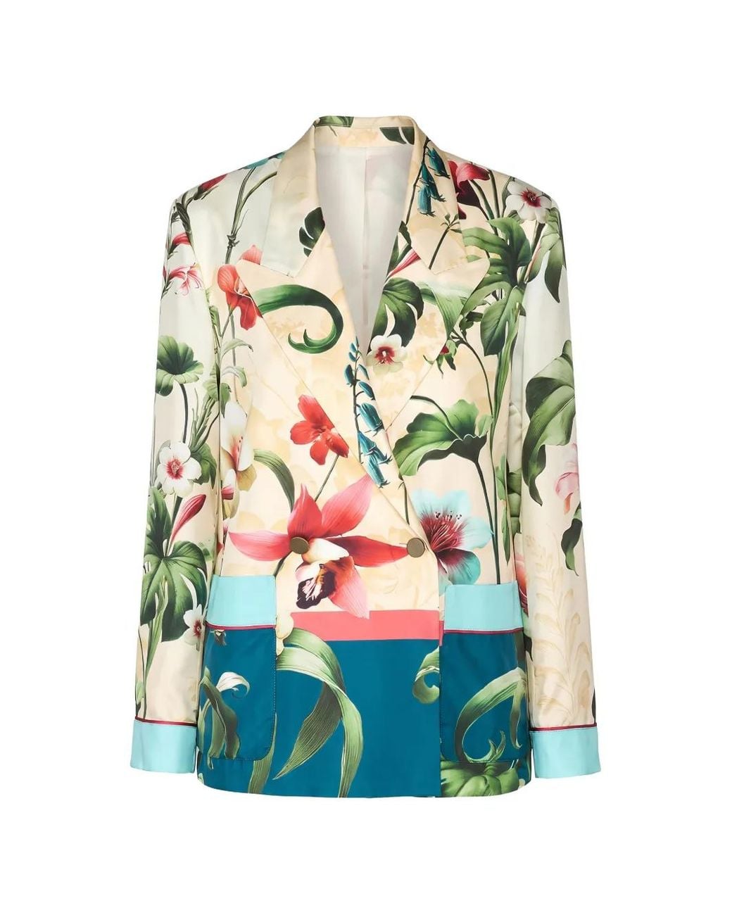 F.R.S For Restless Sleepers Gray Veste Fleurie À Boutonnière Croisée
