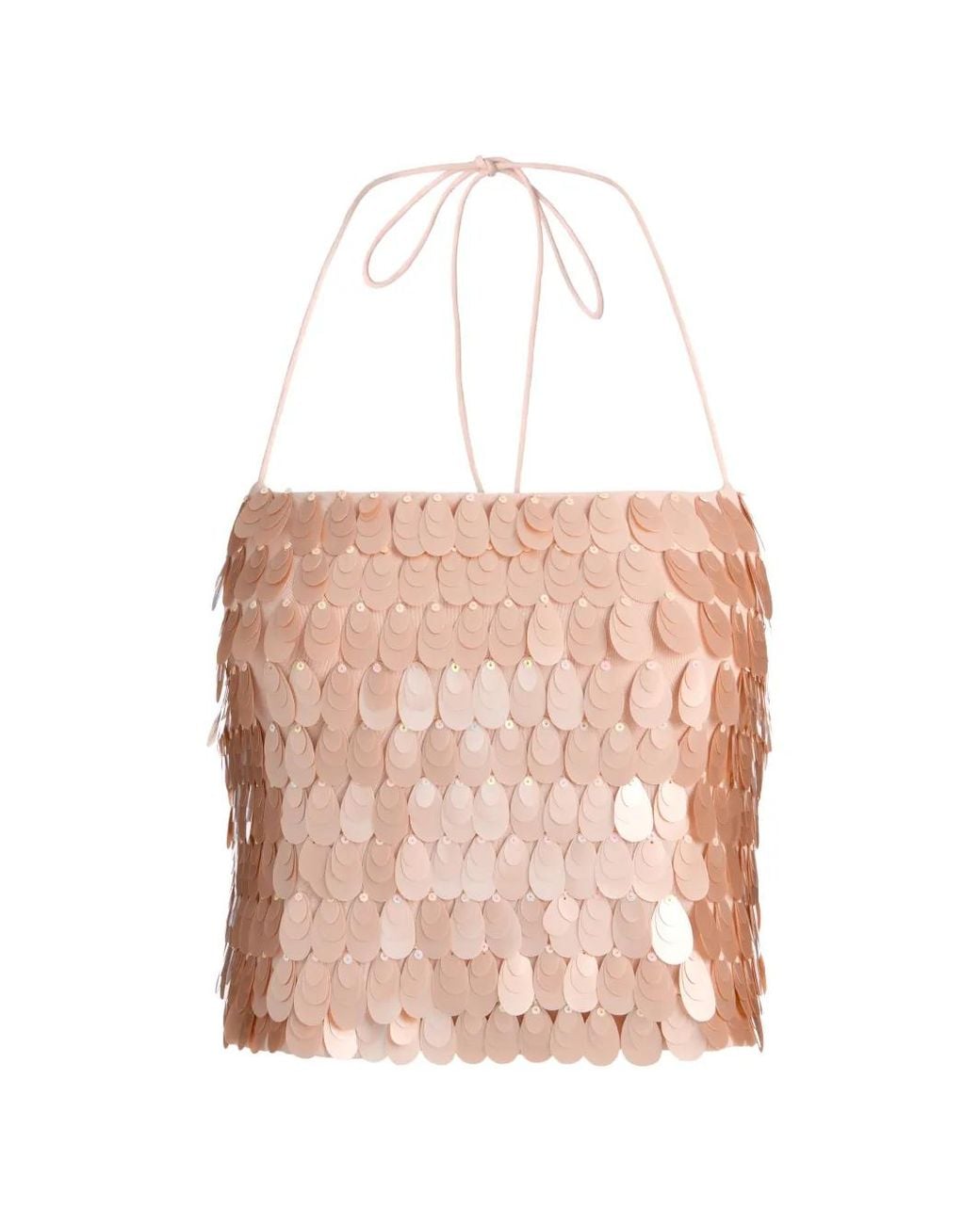 Alice + Olivia Pink Paillette-Embellished Spaghetti-Strap Top