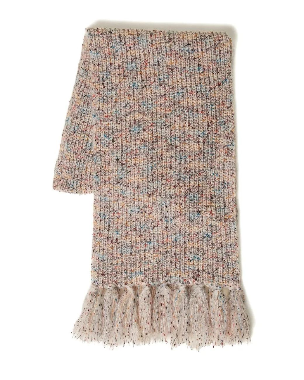 Twinset Natural Tassel-Fringed Knitted Scarf