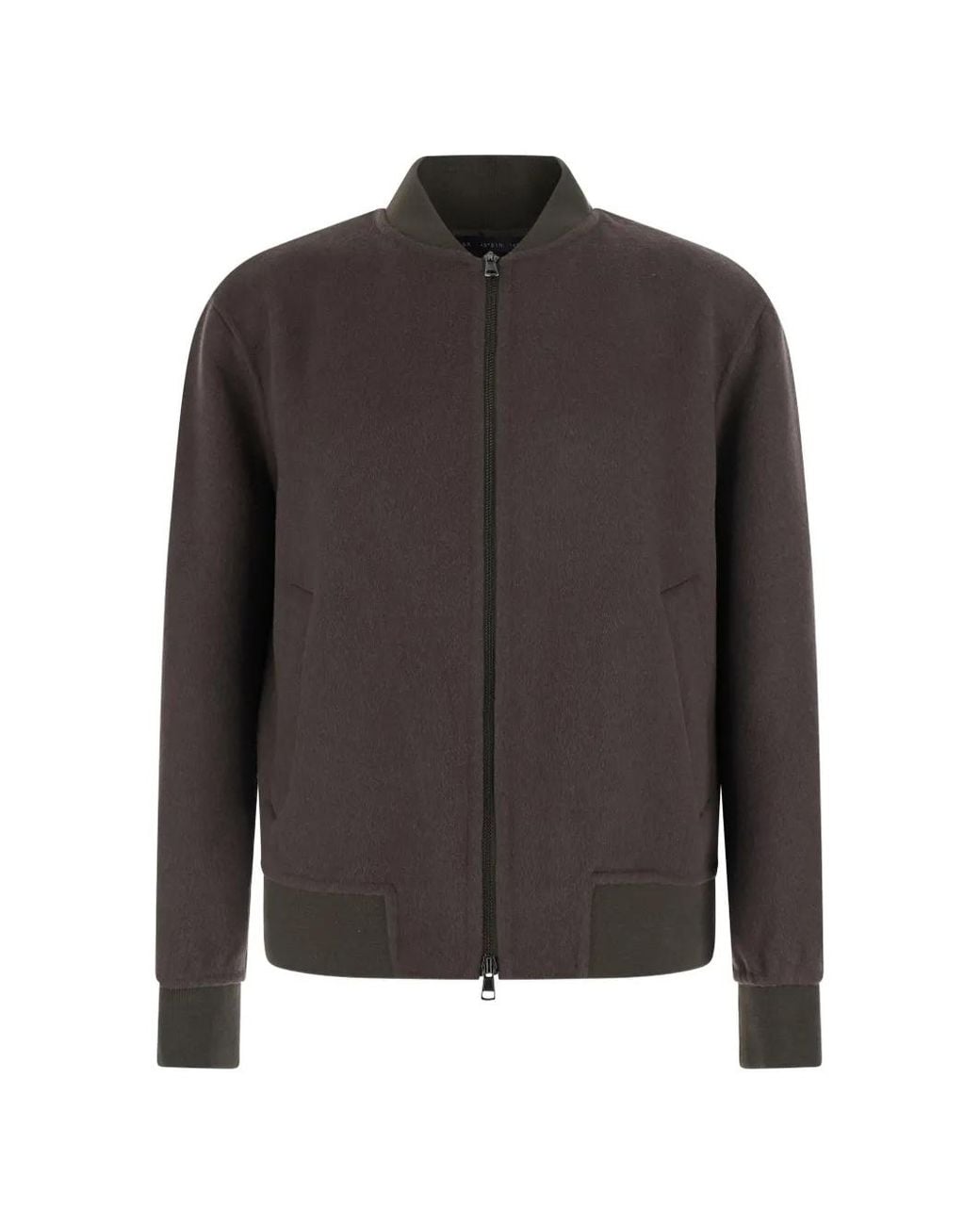 Low Brand Gray Zip-Up Wool Bomber Jacket