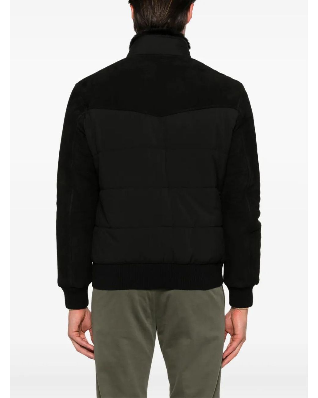 Barba Napoli Black Mock-Neck Puffer Jacket for men