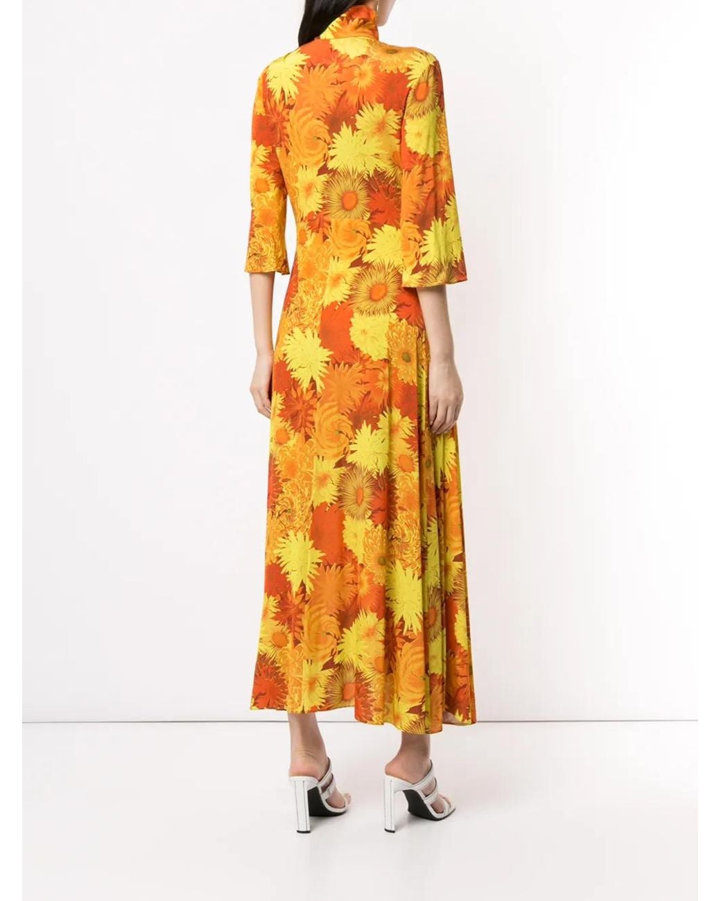 Ellery Orange Soirée Floral Print Skirt