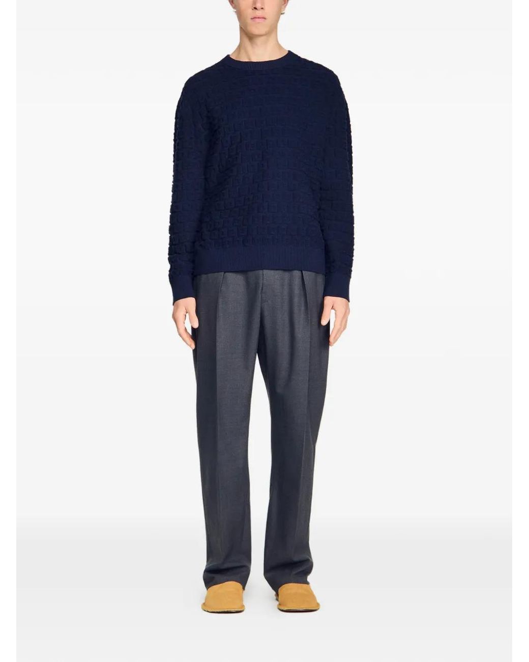 Sandro Blue Pull En Jacquard for men
