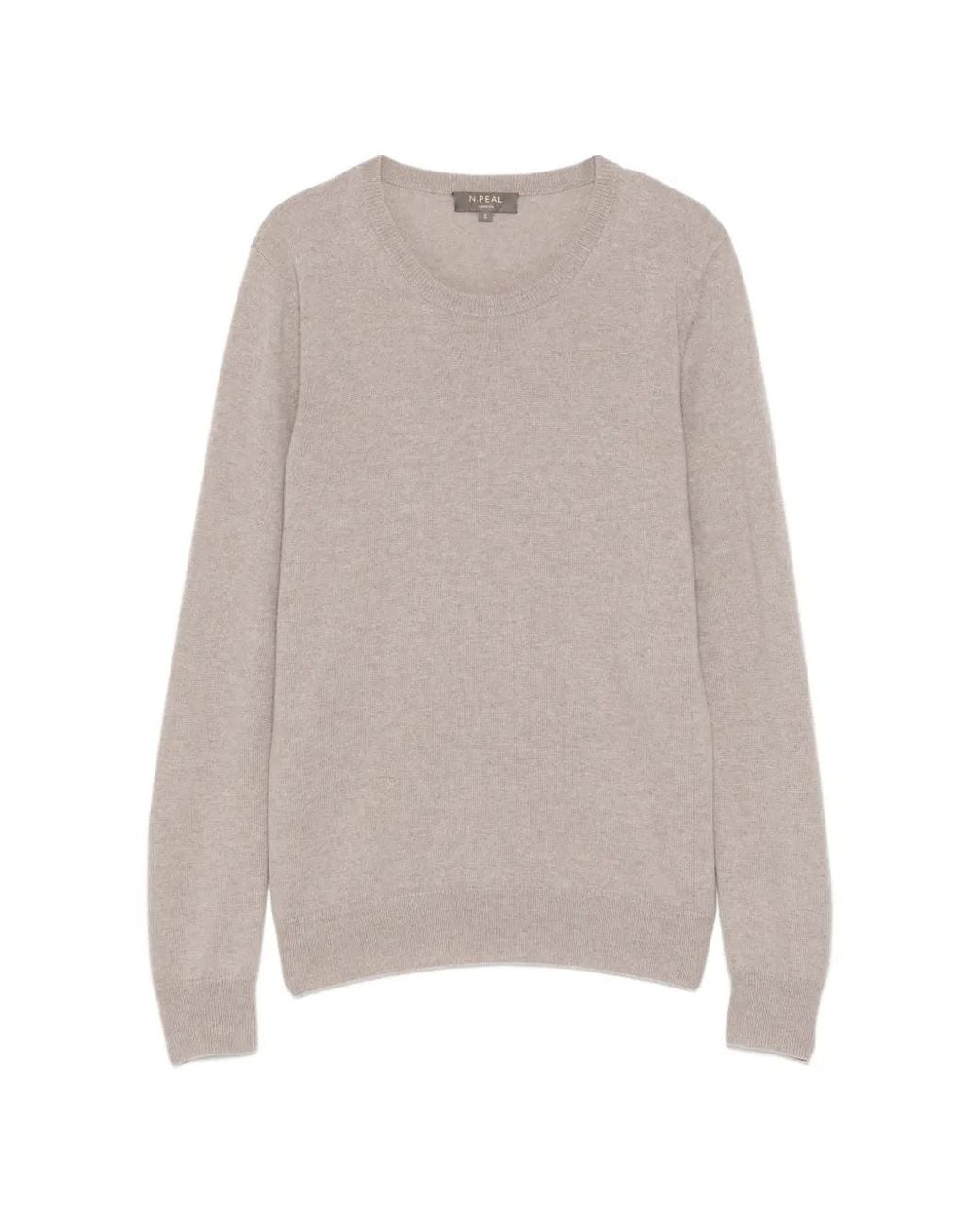 N.Peal Cashmere Natural Round-Neck Jumper