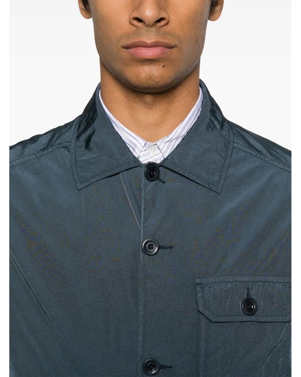 C P Company Blue Chrome-R Overshirt for men