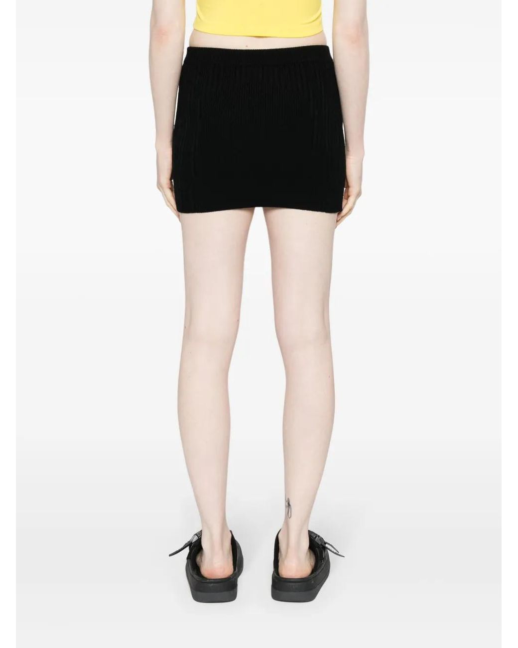 M I S B H V Black Knitted Mini Skirt