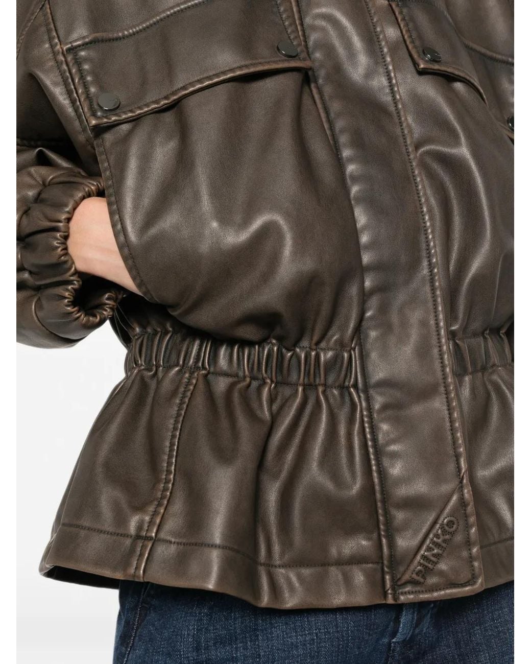 Pinko Brown Barkeria Pea Coat