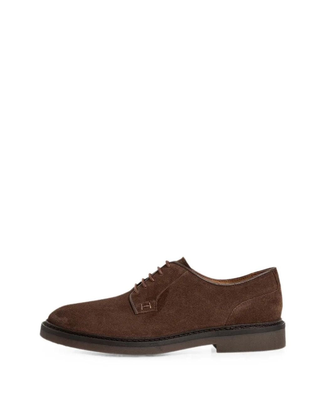 Hackett Brown Elsted Blucher Suede Lace-Up Shoes for men