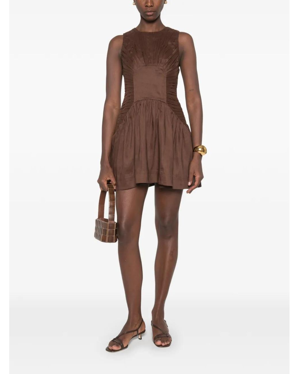 Aje. Brown Medea Mini Dress