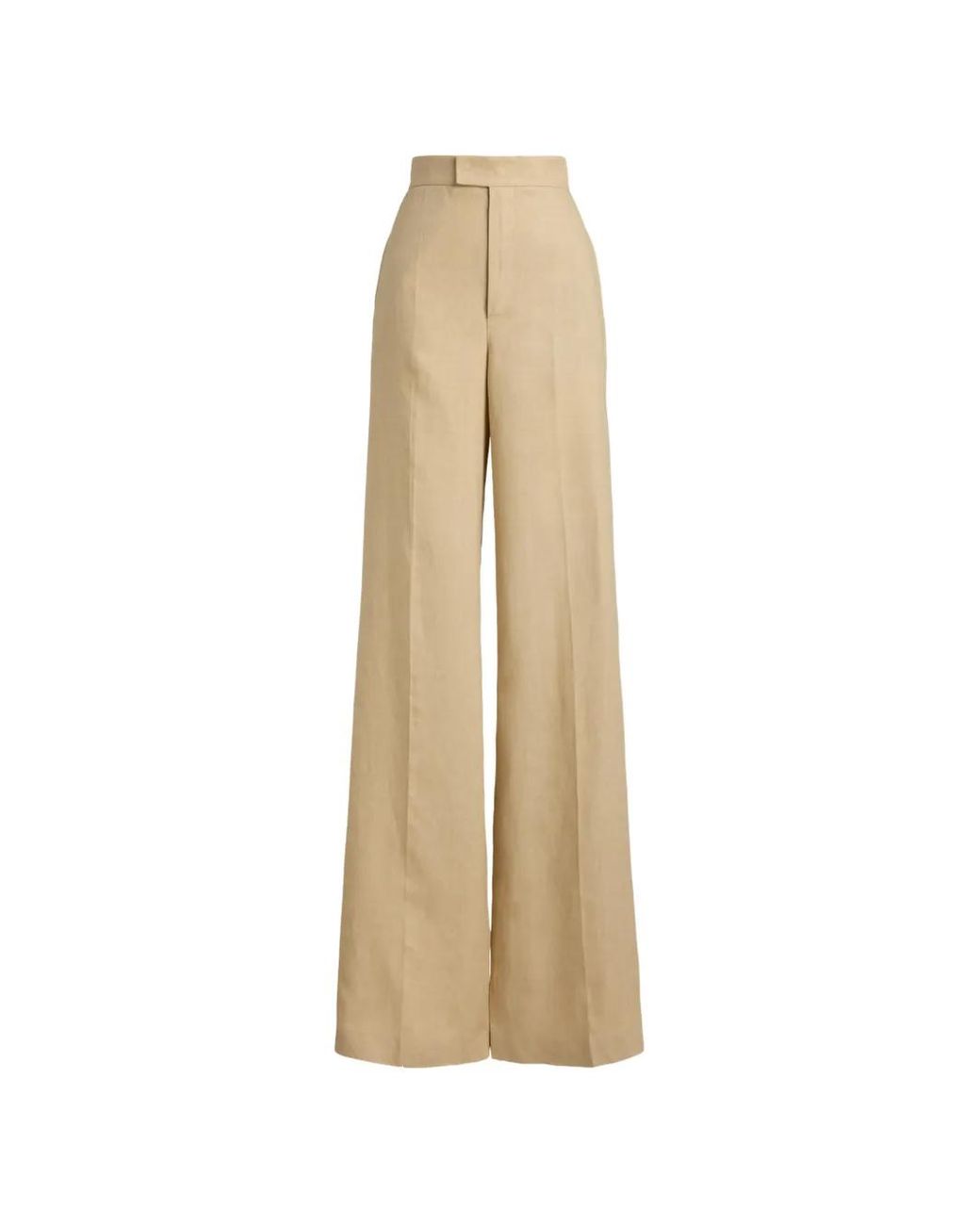 Ralph Lauren Natural Dean Waist Darts Linen Trousers