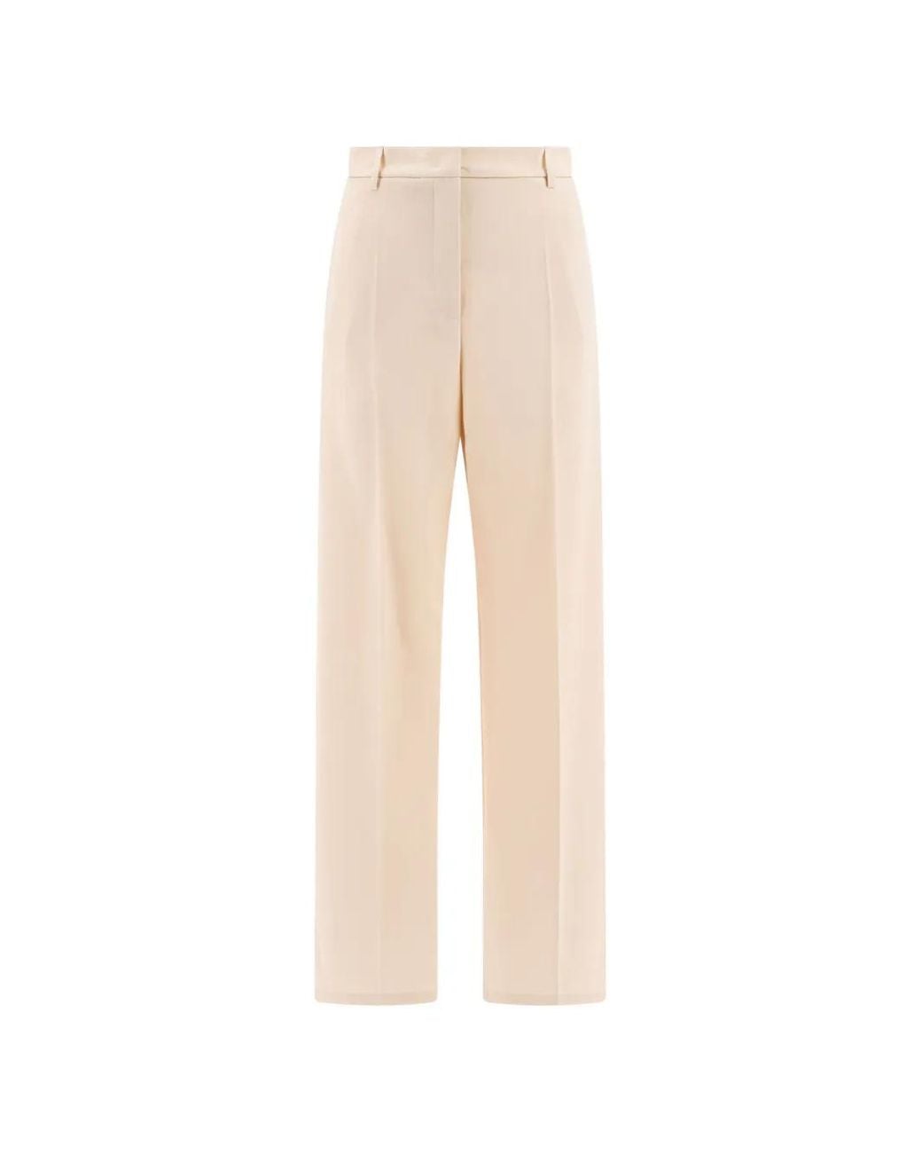 F.it White Pressed-Crease Straight-Leg Trousers