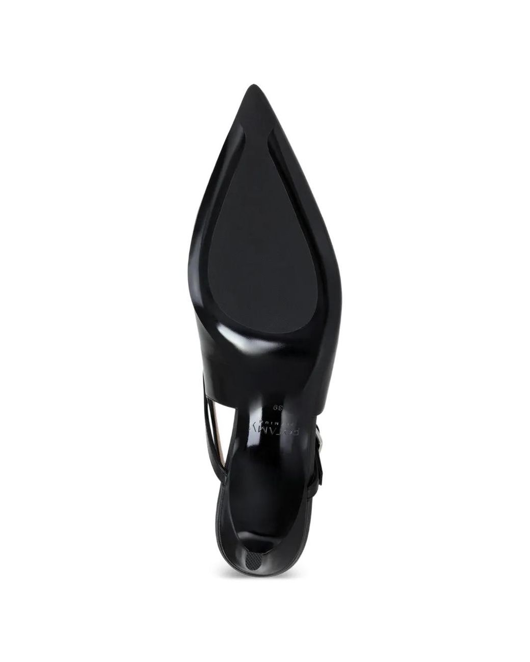POTAMY Black Buckle Strap Leather Pumps