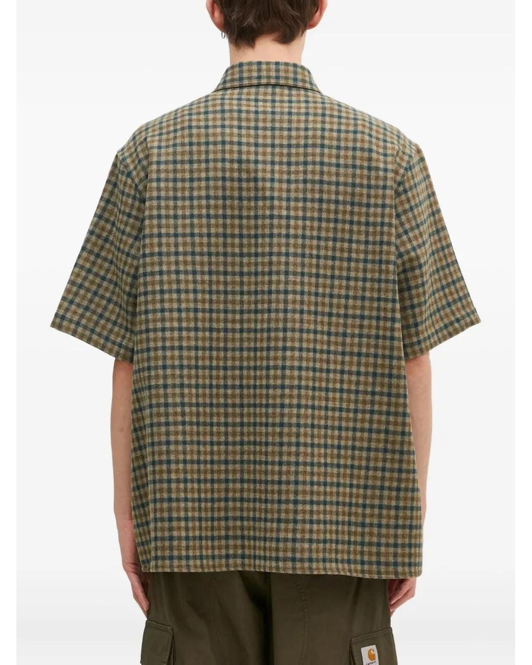 DARKPARK Green Checked Short-Sleeve Shirt for men