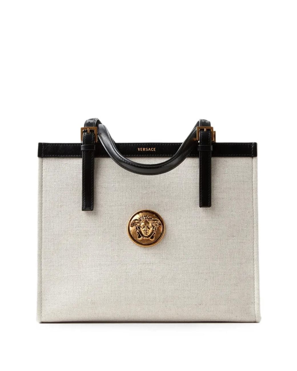 Versace Black Rivière Canvas Tote