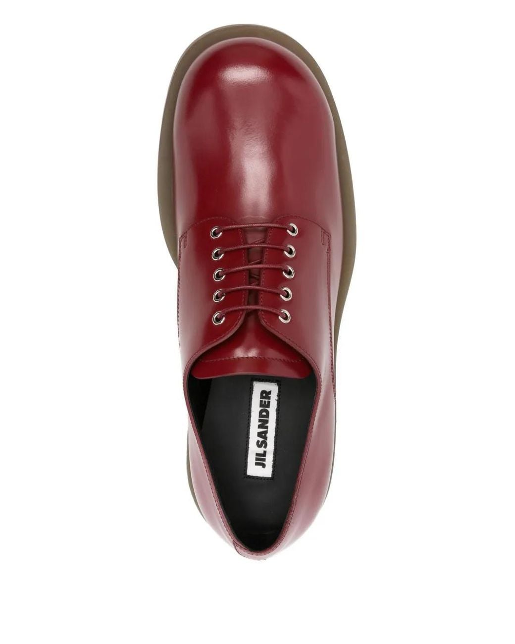 Jil Sander Red Leather Derby Shoes for men