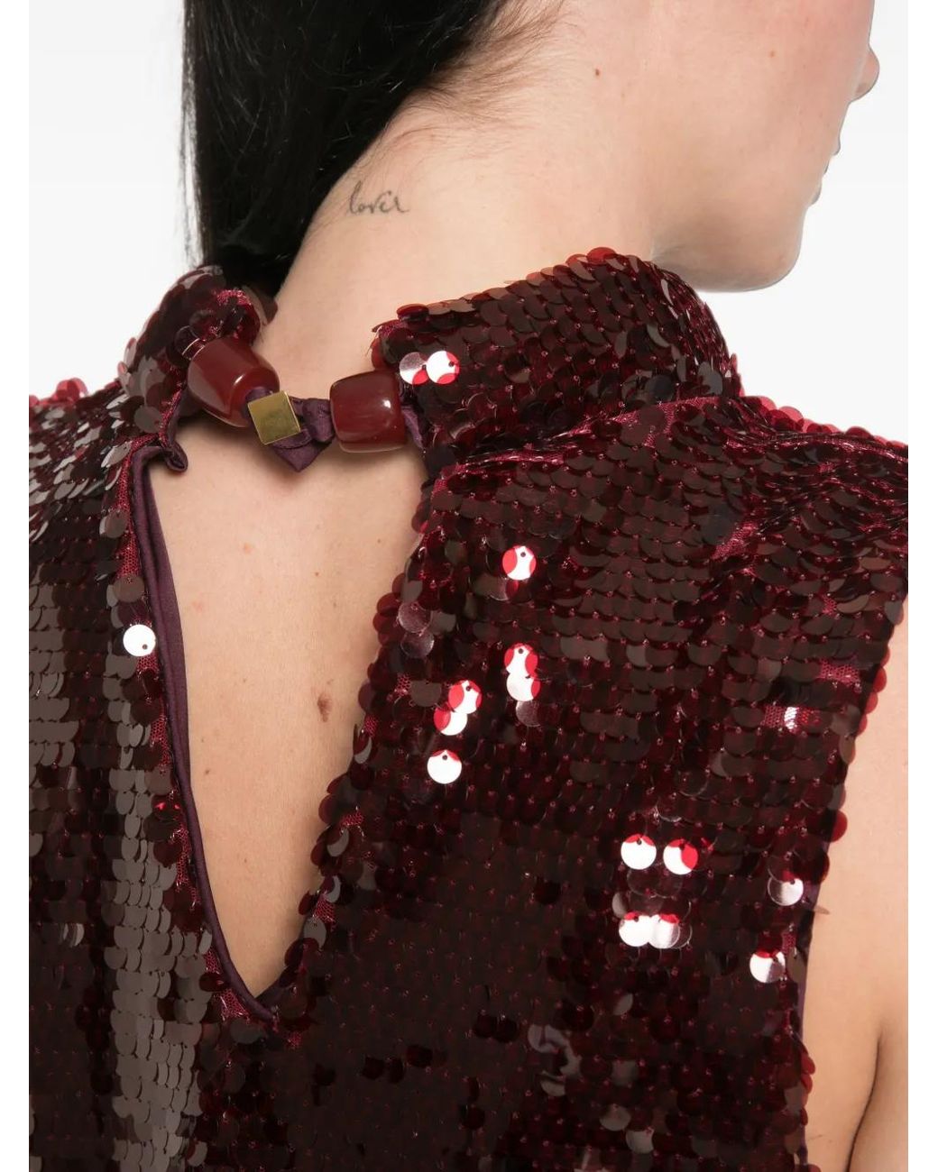Adriana Degreas Purple Sequin-Embellished Cut-Out Mini Dress
