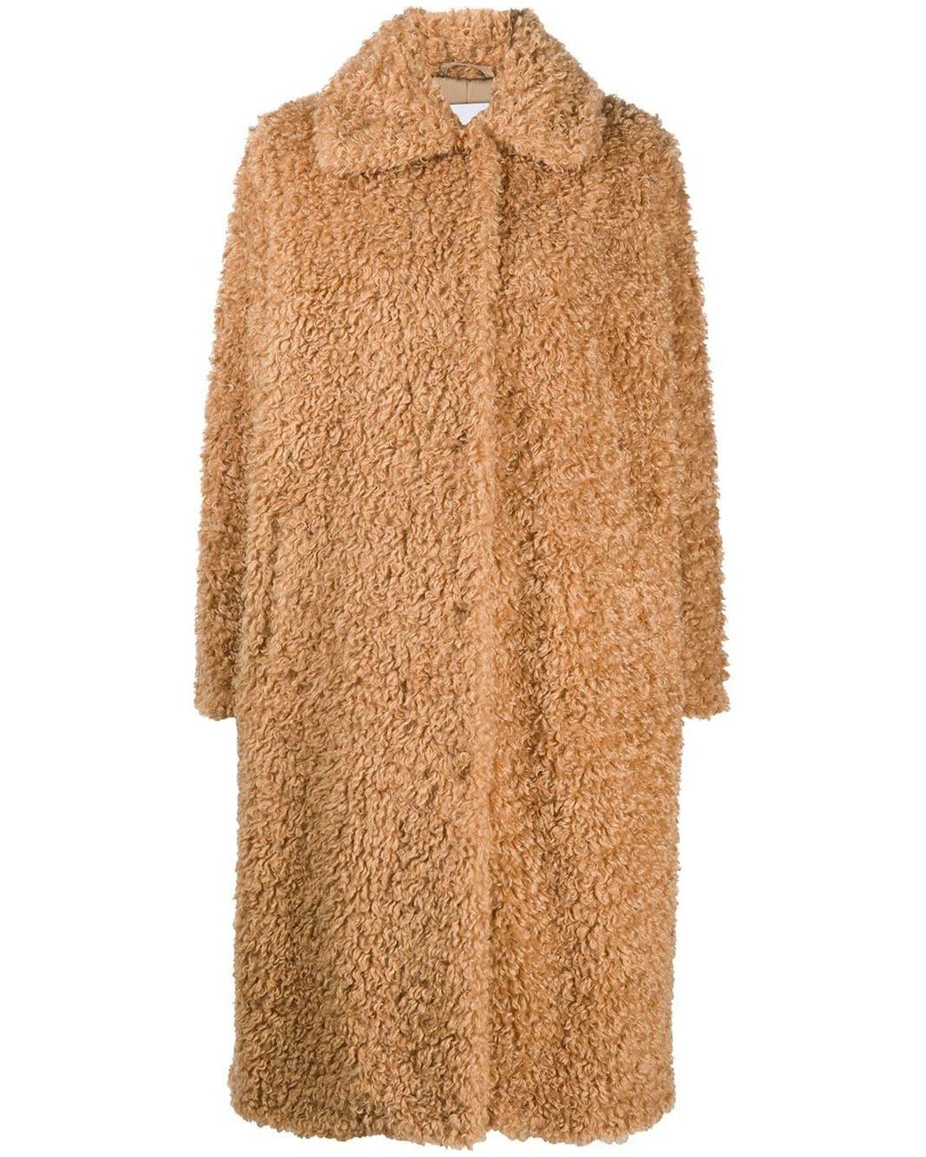 Stand Studio Maxine Faux Fur Coat in Natural - Lyst