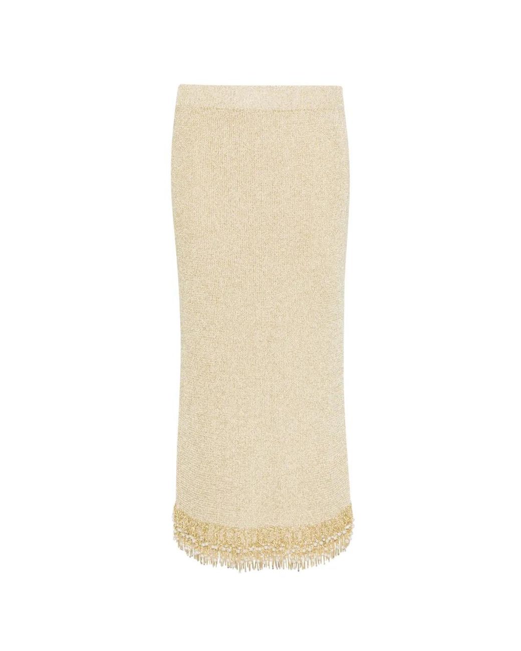Jonathan Simkhai White Zeni Pearl Fringe Skirt