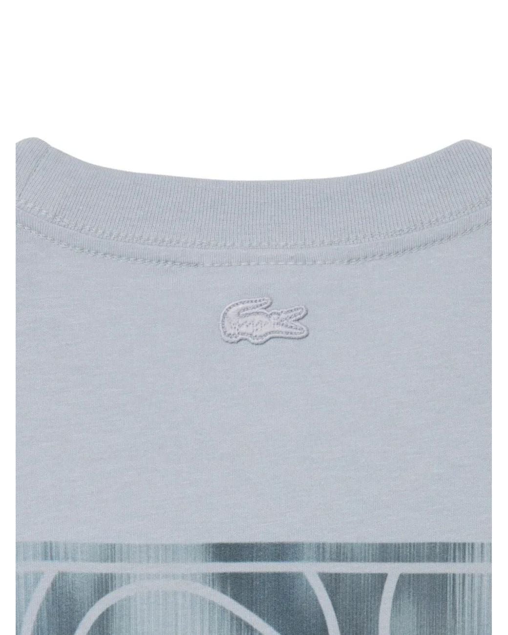 Lacoste Gray Tennis-Print Jersey T-Shirt for men