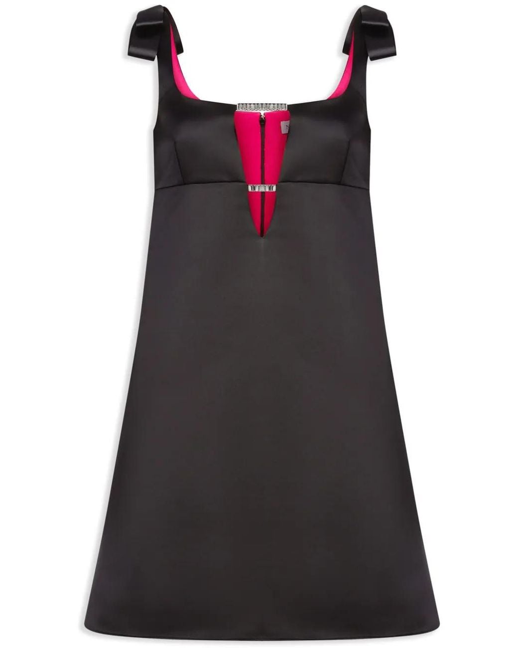 Nina Ricci Satin-Finish A-Line Minidress in Black | Lyst