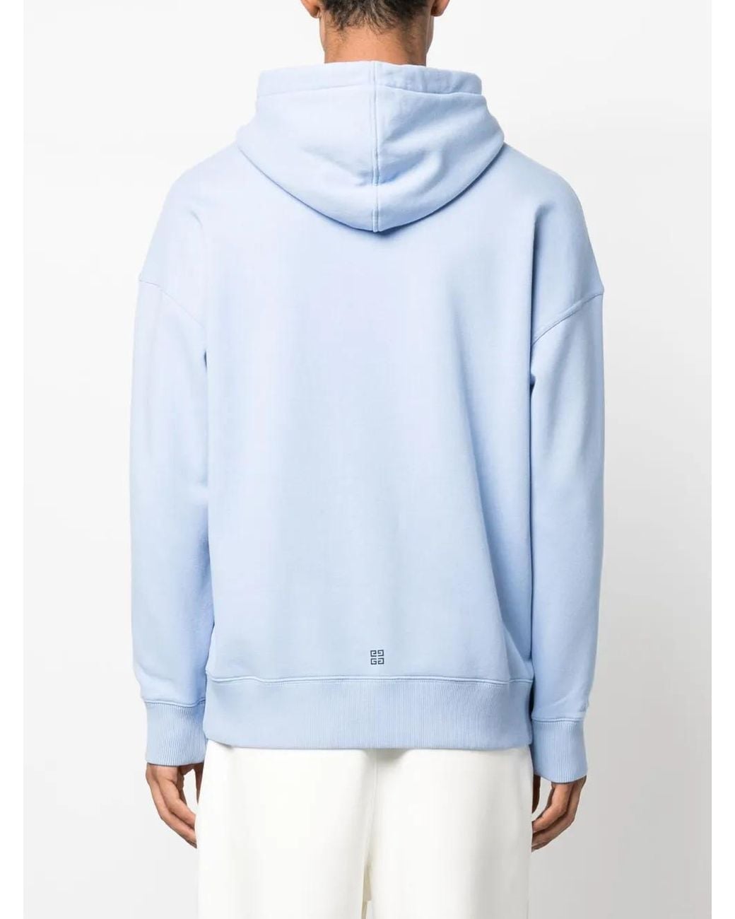 Givenchy Blue Slim-Fit Eagle-Graphic Cotton Hoodie for men